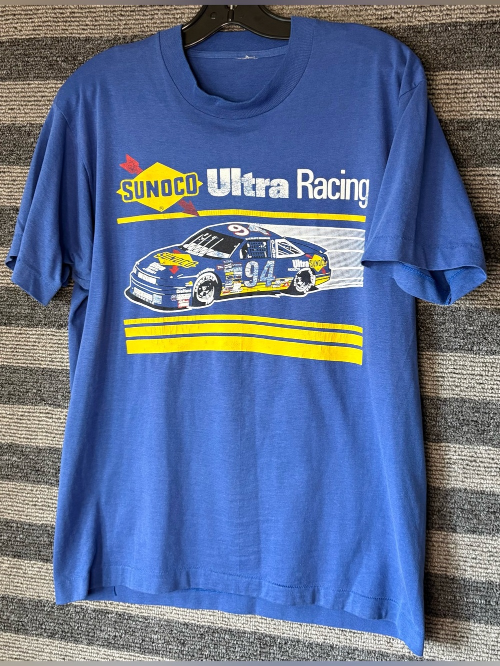 Vintage 80’s Sunoco Ultra Racing NASCAR Blue Single Stitch T-Shirt Men’s Medium